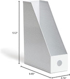 U Brands Modern Perforated Magazine Holder, Office Supplies, Metal, White, 12.2” x 3.74” x 9.65” 1 Count