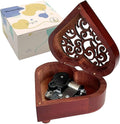 Pursuestar Anastasia Once Upon a December Wind Up Music Box, Heart Shaped Vintage Wood Carved Mechanism Musical Gift for Lover Girlfriend Wife Mother's Day Anniversary