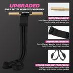 Pedal Resistance Bands with Handles, Upgrade Adjustable Manual Tension Training Pedal, Fabric Resistance Band with Wood Handles, Multifunction Fitness Bands for Abdomen, Waist, Arm, Leg