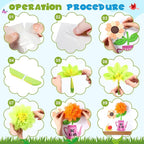 73 Pcs Spring Bulletin Board Decoration Set with 3D Paper Flower Never Stop Growing Classroom Decor Inspirational Bulletin Board Decoration for Spring Theme School Home Chalkboard Wall Decor