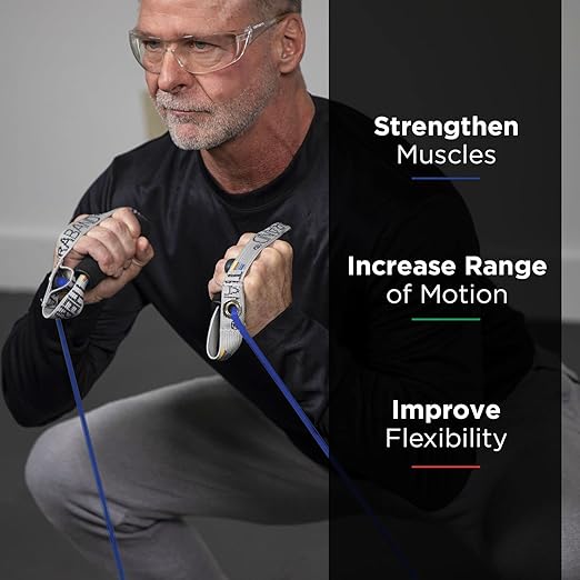 THERABAND Resistance Tubing with Soft Handles, Blue, Extra Heavy Level, 48" Latex Stretch Resistance Bands for Exercise, Professional Workout Bands for Upper & Lower Body, Color-Coded Levels