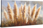 Vintage Boho Reed Canvas Wall Art Abstract Nature Plant Wall Decor Minimalist Botanical Prints Pictures Dried Reeds Flowers Poster Painting Artwork for Living Room Bedroom Home Decoration 24x48"