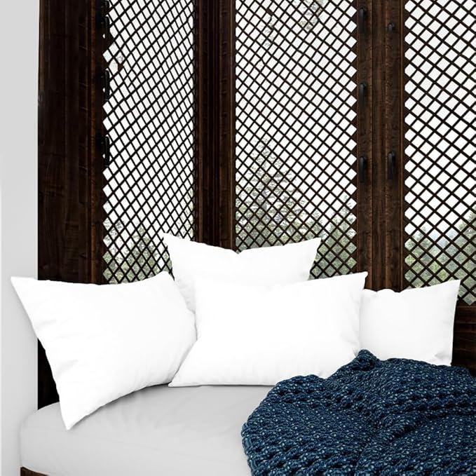 Covers & All Throw Pillow Inserts Only Pack of 4, Durable Soft Rectangle 14 x 22 Inches 65 GSM Non-Woven Fabric with 15D Silicon Fiber Filling, Universal uses for Home Decor Office Indoor Outdoor