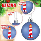 HyDren 40 Pcs Nautical Ornaments 1.2 Inch Summer Tree Decorations Anchor Sea Life Nautical Hanging Decorations Beach Tree Ornaments for Coastal Home Office Party Decor Gift