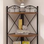 VECELO 5 Tier Corner Shelf Stand, 55.2" Tall Corner Bookshelf, Plant Stand, Rustic Brown Corner Storage Shelf for Living Room, Kitchen, Bedroom, Office