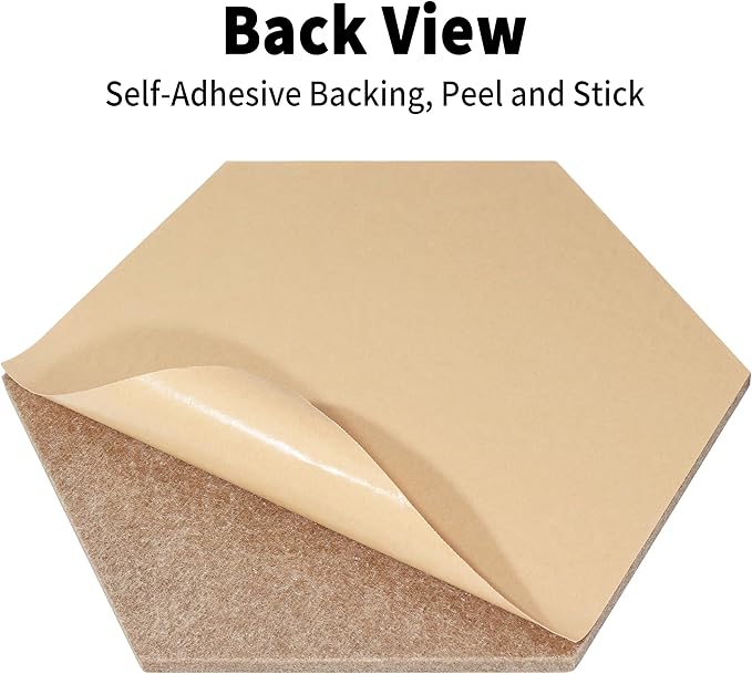 15'' Hexagon Cork Board Tiles Alternative 10 Pack, Adhesive Large Corkboard for Office Decorative, Hexagonal Felt Bulletin Board Tiles for Wall Vision Board, Sound Absorption Pin Board