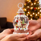 Santa Christmas Snow Globe， Musical Snow Globe，LED Lights and Swirling Glitter, Santa Chef Baking Theme Christmas Decorations Indoor, Gift for Adults and Kids