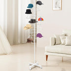 Montex Hat Rack Stand 15 Hooks, Hat Display Stand Metal, Hat Display for Stores, 15 Customizable Circular Hooks (White)