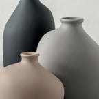Ceramic Vase Set of 3, Small Modern Rustic Pottery Vases for Home Decor,Farmhouse Flower Vase for Pampas Grass, Dried or Fresh Flowers, Decorative Vases for Living Room, Bedroom, Bookshelf, or Table.
