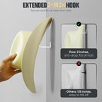 Modern JP Adhesive Hat Hooks for Wall (10-Pack) - Cowboy Hat Rack, Wide Brim Hat Organizer, Strong Hold Hat Hangers for Wall - Clear