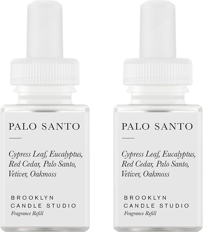 Pura & Brooklyn Candle Studio Home Scent Refill - Smart Air Diffuser - Up to 120-Hours of Luxury Fragrance per Refill - Home Essential - Clean & Safe Diffuser Fragrance - 2 Pack, Palo Santo