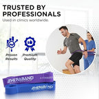 THERABAND High Resistance Bands, Set of 2 Elastic Super Bands for Improving Flexibility, Injury Rehab, & Full Body Workouts, Stretch Bands for Lifting, 1 Light & 1 Medium Band, Multi
