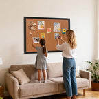 24" x 36" Cork Board Bulletin Board, Black Framed Corkboard, Oak Frame, Decorative Hanging Pin Board, Perfect for Office & Home Decor, Home School Message Board or Vision Board