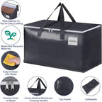 StorageRight Heavy Duty Moving Boxes-Moving Bags with Zipper, Reinforced Handles and Tag Pocket-Collapsible Moving Supplies-Totes for Storage Great for Moving, Storage and Travel 93L(Gray-8 Pack)