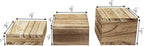 MOOCA 3-Piece Wooden Square Risers for Display Jewelry and Accessories Stand, Wood Display Stand, Oak Color