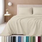 California Design Den Luxury Twin Sheet Set - 100% Cotton, 600 Thread Count Deep Pocket Twin Sheets, Soft Hotel-Quality Bedding with Sateen Weave - Ivory (Warm Cream)