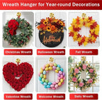 4 Pack Suction Cup Wreath Hanger, 2025 New No Drill Suction Cup Hooks for Door Wreaths, Reusable Holder for Glass Window, Door, Fall, Halloween, Christmas, Welcome Sign(Gold)