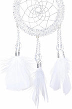 Luxury Dream Catchers - White Turkey Feather with Crystal Diamond, Lace Lanyard, Handmade Small Dreamcatcher for Bedroom, Dream Catcher for Girls, Dream Catchers for Boys, Dream Catcher Wall Decor