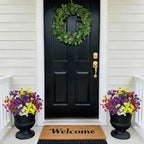 12 Bundles Morning Glory Artificial Flowers for Outdoor Decoration UV Resistant Fake Plastic Plants Artificial Greenery for Indoor Outdoor Garden Patio Window Box Home Decor
