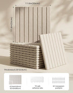 Aothia 12-Pack Felt Bulletin Board Tiles 48"x36", Modular Pin Board for Smooth Walls, Cork Board Alternative for Notes & Photos, 0.35" Thick, 70 Adhesive Tabs & 40 Pins, Oatmeal