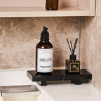 Natural Marble tray pedestal stand, Soap Dispenser Holder, Modern Marble Riser For Decor Display, Soap Pedestal For Bathroom, Kitchen, Home Decor (Marquina Black)