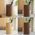 Chinese Vintage Umbrella Holder Solid Wood Umbrella Storage Rack with Drip Tray Commercial Umbrella Holders Cylindrical Straight Umbrella Bucket Umbrella Stand Holder Indoor for Entryway.(Walnut)