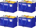 Moving Bags, Storage Bags with Sturdy Handles and Heavy Duty Zippers, Storage Totes for Space Saving, Moving & Storage, Collapsible Moving Supplies(100L, 4-Pack, Blue)