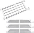 Geetery 4 Pcs Closet Tension Shelf Rod Metal Expandable Shelf Organizer Adjustable Closet Shelves Rack DIY Dividers Separators for Cabinet Storage Locker Clothes(23.62–39.37 Inch)