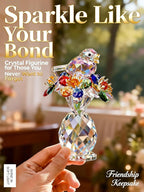 Crystal Figurines with Bird & Forget-Me-Not, 4.7 Inch K9 Crystal Keepsake & Paperweight, Romantic Home Decor Table Centerpiece for Mother Wife Sister (Colorful)
