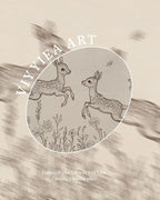 VIYYIEA Vintage Gold Framed Wall Art for Living Room, Sika Deer Canvas Prints Home Decor, Sketch Painting Picture, Bedroom Wall Decor Gifts for Friends or Family -【Sika Deer】-(10L x 8W)