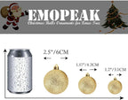 Emopeak 24Pcs Christmas Balls Ornaments for Xmas Christmas Tree - 4 Style Shatterproof Christmas Tree Decorations Hanging Ball for Holiday Wedding Party Decoration (Gold, 1.6"/4.2CM)