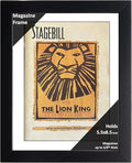 Creative Picture Frames 5.5 x 8.5 Magazine Theatre Show Frame with Full-Strength Glass, Holds Up To A 1/4" Thick Media with Installed Hangers for Easy Mounting, 8x10 Black Frame with White Mat