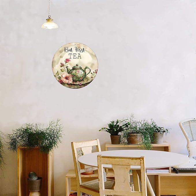 Vintage Cow Sunflowers Sign Metal Sign Retro Round Tin Sign Aluminum Sign for Farmhouse Yard Home Bar Bedroom Wall Decor 8 Inch