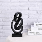 DOVDOV Abstract Black Knot Sculpture, Geometric Decor, Black Decorative Piece for Living Room Coffee Table or Bookshelf Top, Office Coffee Table or Entryway Console Decor.