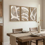 Framed Neutral Abstract Wall Art for Bedroom, 3 Piece Modern Canvas Prints Paintings Artwork for Walls, Minimalist Beige White Taupe Pictures for Living Room Dining Hallway Office Wall Decor 16x24 In
