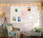 Large Bulletin Board - 72 X 48 inches Cork Board with 30 Pushpin, 6' x 4' Cork Board for Walls Pin Board, Self-Adhesive Felt Board Vision Board Foldable Photo Board for Wall (Oatmeal)