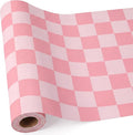 Hahafelt 16 in x 40 Ft Fabric Bulletin Board Roll Pink Plaid Bulletin Board Classroom Non Woven Background Decorations Waterproof Wrinkle Resistant Fabric Roll for Back to School Wall Decor