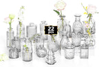 Mini Bud Vases Centerpieces for Tables,Clear Bud Vases for Flowers,Small Flower Vases Suitable for Birthday Party,Anniversary,Wedding Reception,Baby Shower (Clear, 22PCS)