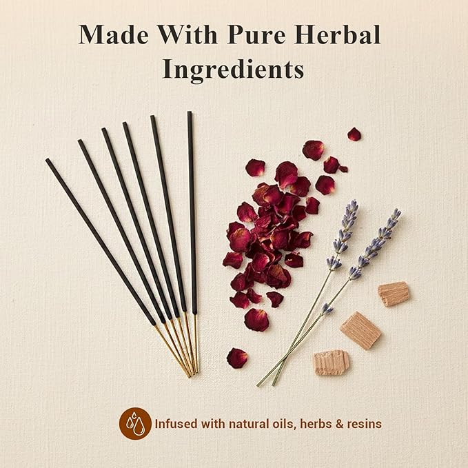 Tulasi Incense Sticks Pack of 12 Natural Scent (240 Sticks) Variety Fragrance of Coconut, White Sage, Red Rose, Palo Santo Lavender & Cinnamon etc, Ideal for Meditation & Positive Vibes