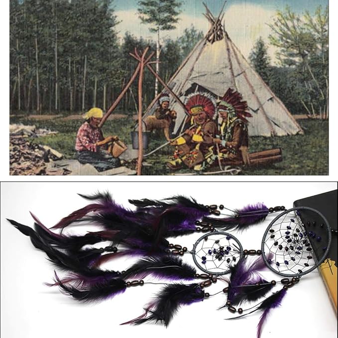 Dream Catchers Purple Handmade Feather Dreamcatcher