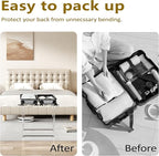Acrylic Luggage Rack for Guest Room,Folding Luggage Rack with Leather Straps,Holds up to 120 lbs Suitcase Stand for Bedroom, Living Room and Hotel (Beige Leather)