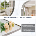ANDY STAR 18x48 Full Length Wall Mirror, Brushed Nickel Oblong Shaped Body Mirror with Stainless Steel Metal Frame, Rounded Corner Design for Floor and Leaning
