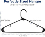 SereneLife Premium 20 Pack Plastic Hangers, Lightweight, Durable, Space Saving Clothes Organizers, Suitable for Shirts, Sweaters, Hoodies, Dresses, Kids Clothes, Good for Home Organization (Black)
