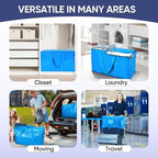 TICONN 6 Pack Extra Large Moving Bags Heavy Duty with Zippers & Carrying Handles, Durable Storage Bags Moving Boxes for Closet Organizers and Storage (6 Pack, Sky Blue)