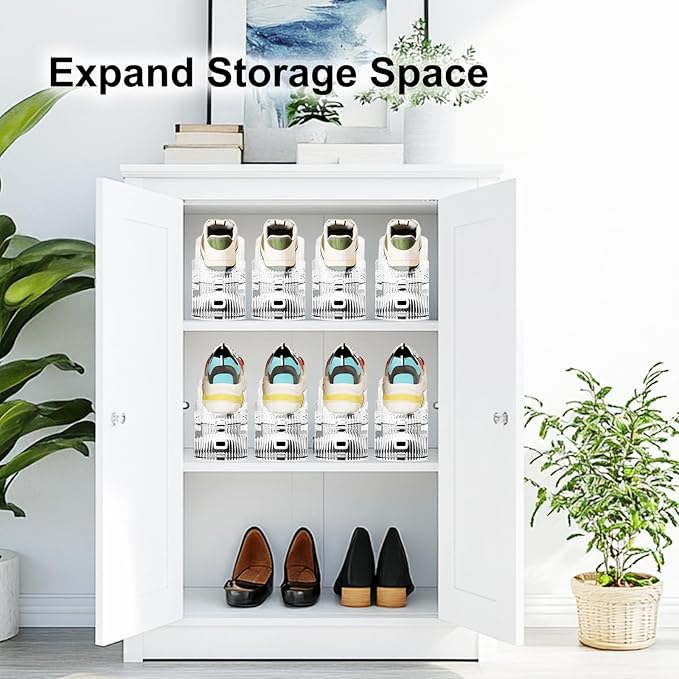 Shoe Slots Organizer for Closet6Pack Adjustable Shoe Stacker Organizer Storage Shoe Rack Space Saver Storage Shoe Holder Organization (Transparent)