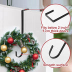 12 in Wreath Hanger for Front Door Black Wreath Hangers Over The Door Hanger Hook Wreaths Holder Christmas Halloween Easter Wreaths Hook Decorations Indoor Outdoor Narrow