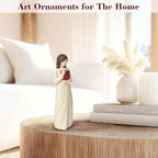 Cuayaes Book Lover Gifts for Women Readers, Teachers, Graduates, Students, Bookshelf Decor Aesthetic Hand Painted Sculpted Figure for Home Desk Office Living Room Decor