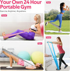 RENRANRING Resistance Bands for Working Out, Exercise Bands for Physical Therapy, Stretch, Recovery, Pilates, Rehab, Strength Training and Yoga Starter Set