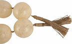 Rustic Swirled Resin Bead Garland for Home Decor and Bathroom - Sculpted Neutral Styling for Office, Room and Living Room - Oversized Display for Shelf and Coffee Table Layering Accent - 3", White