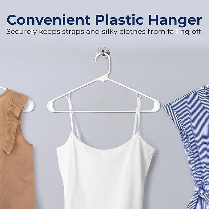 SereneLife 30 Pack Plastic Hangers, Non-Slip, Space-Saving Closet Organizers, Durable and Strong for Shirts, Sweaters, Hoodies, Kids Clothes & Dresses, Ultra-Thin, Lightweight